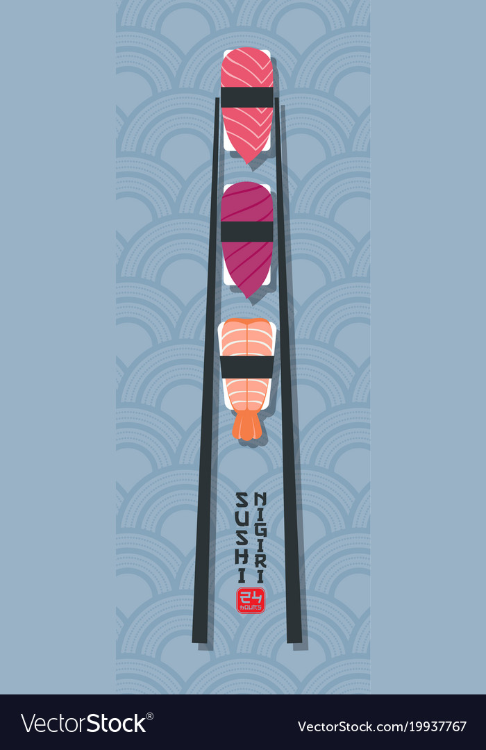 Sushi nigiri logo restaurant emblem japanese