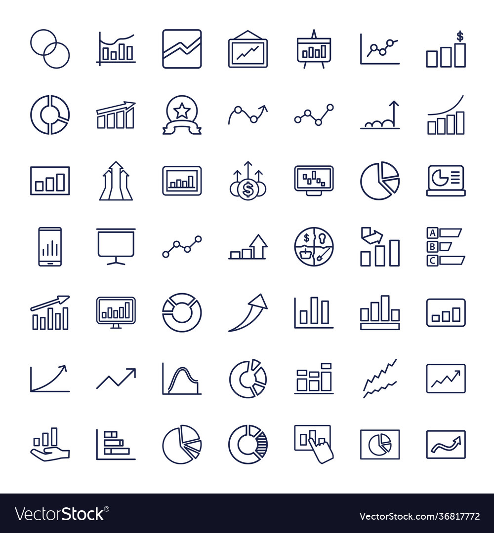 49 graph icons Royalty Free Vector Image - VectorStock