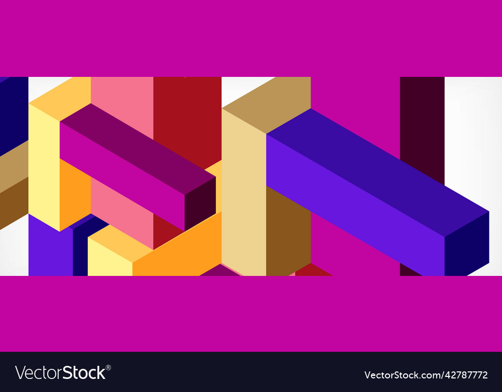 Abstract background 3d cubes cubic elements vector image Abstract background 3d cubes cubic elements