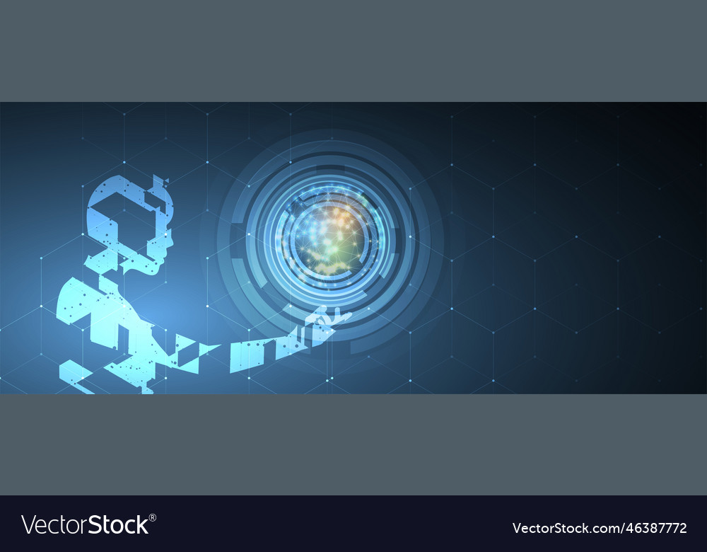 Artificial intelligence technology web background vector image Artificial intelligence technology web background