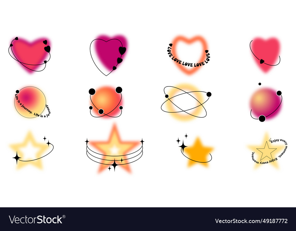 Blurred gradient shapes in 2k style with linear Vector Image Blurred gradient shapes in 2k style with linear