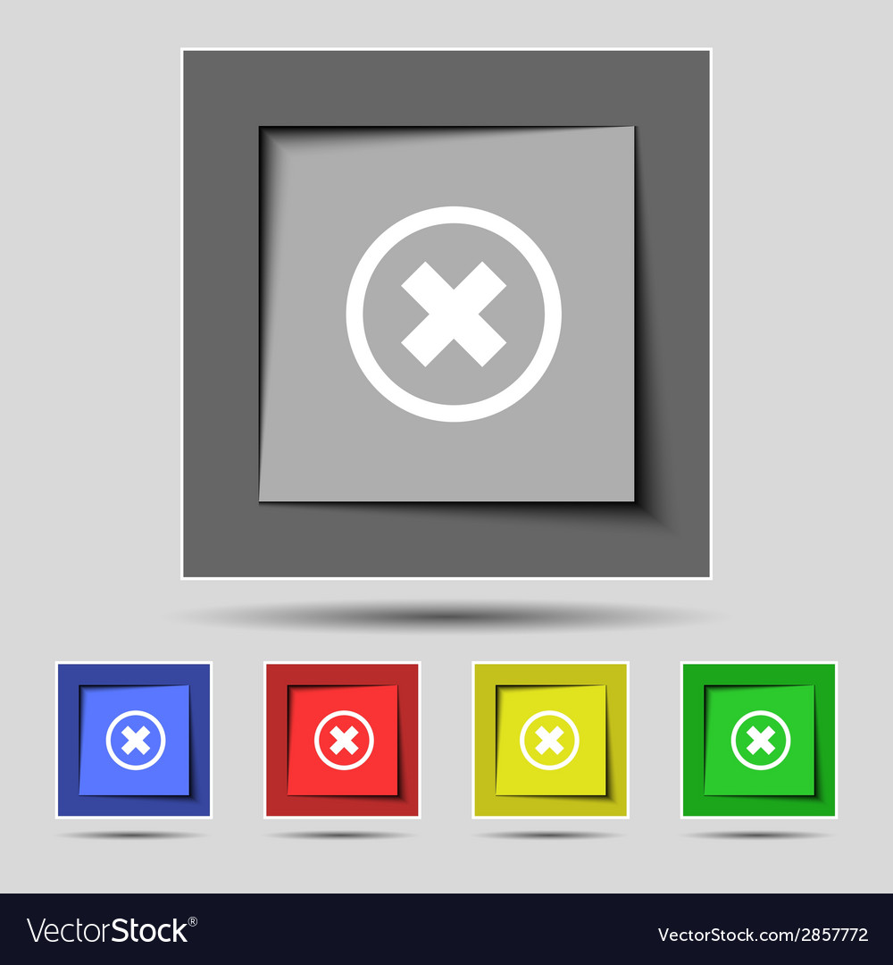 Cancel icon no sign set colour button