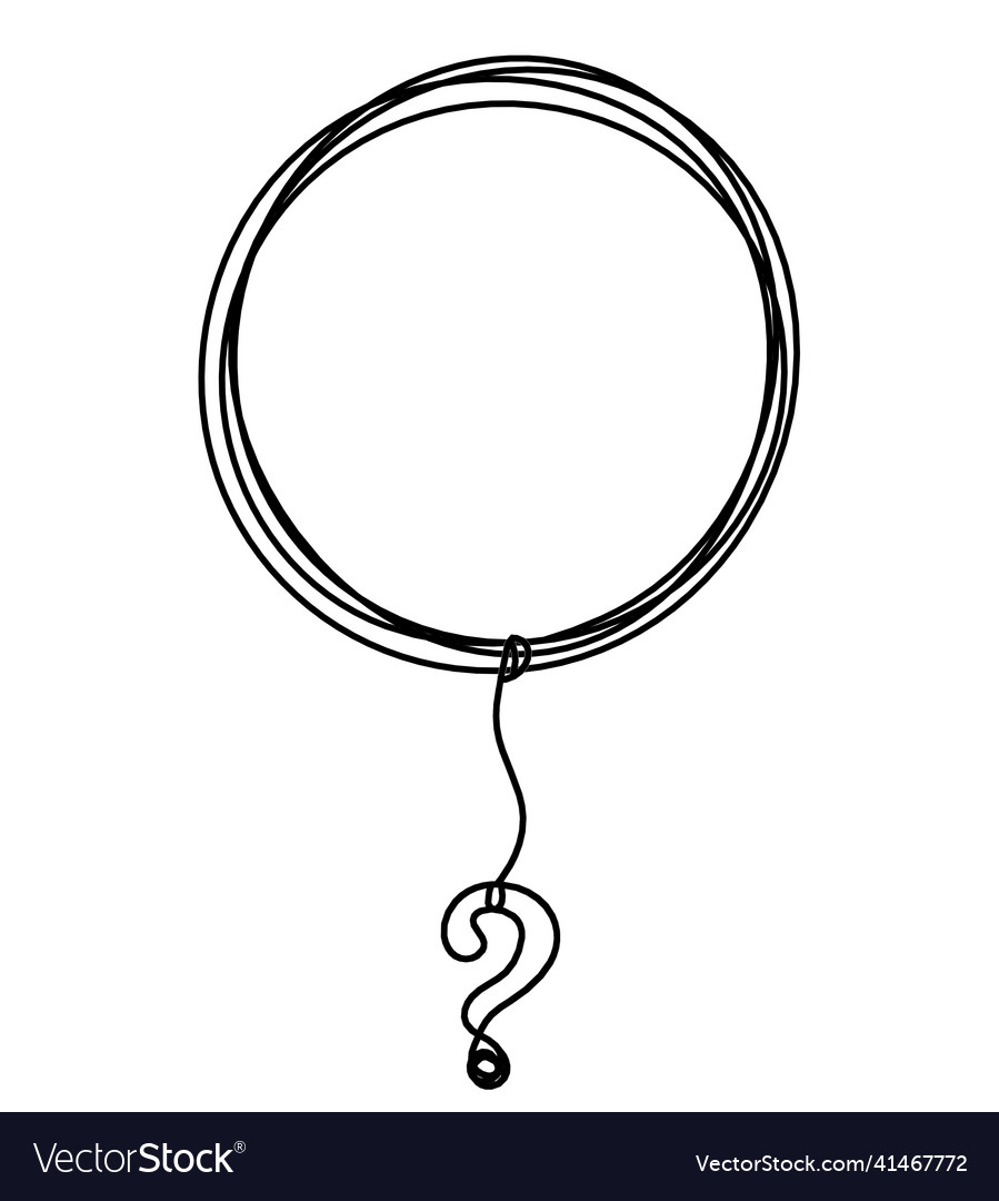 Circle with question mark as line drawing Vector Image Circle with question mark as line drawing