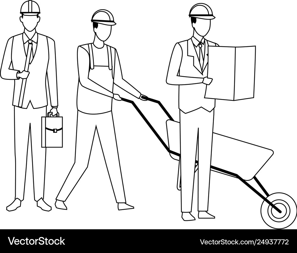 Construction workers tools in black Royalty Free Vector