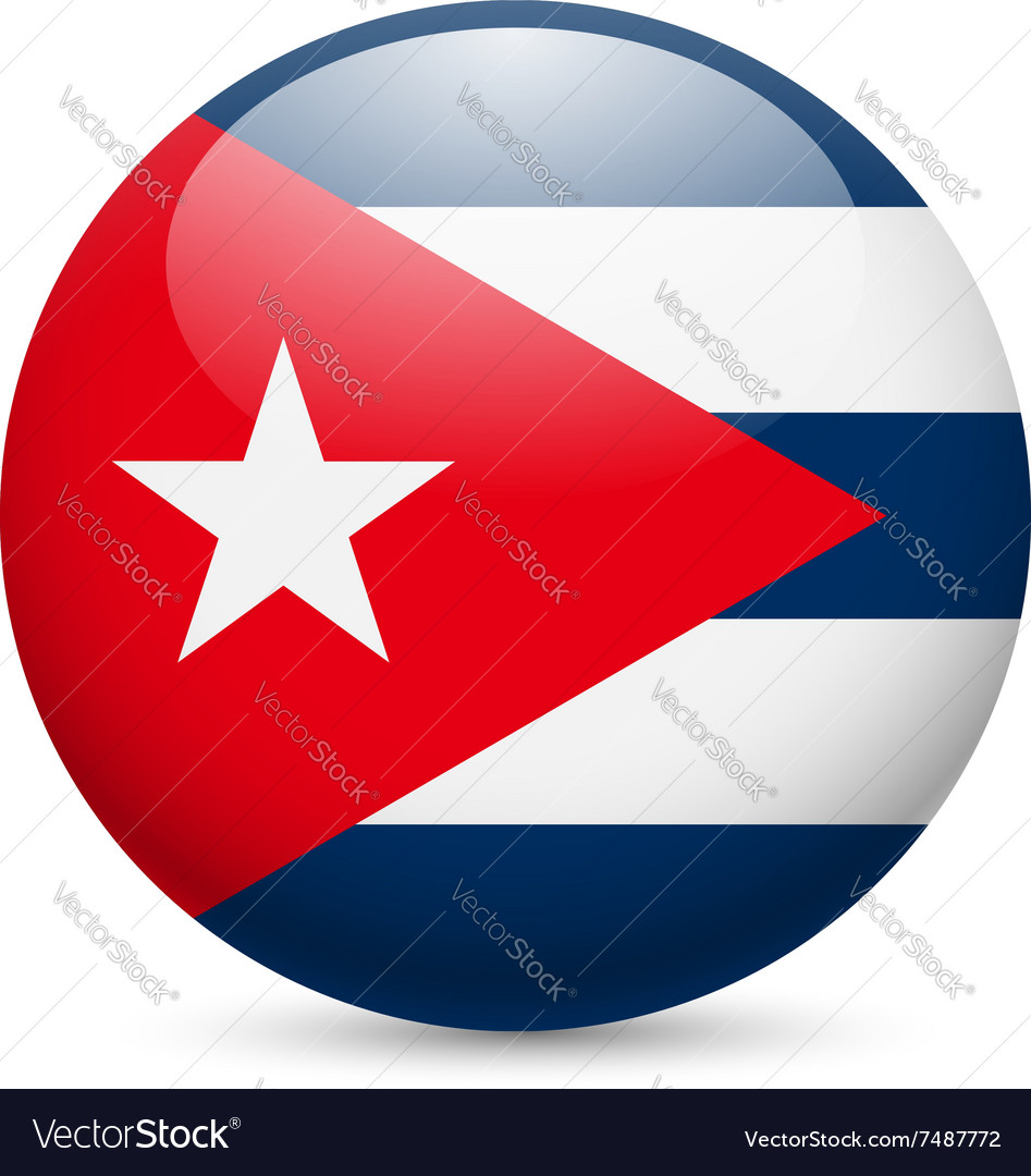 Cuban Flag Icon - Round Glossy