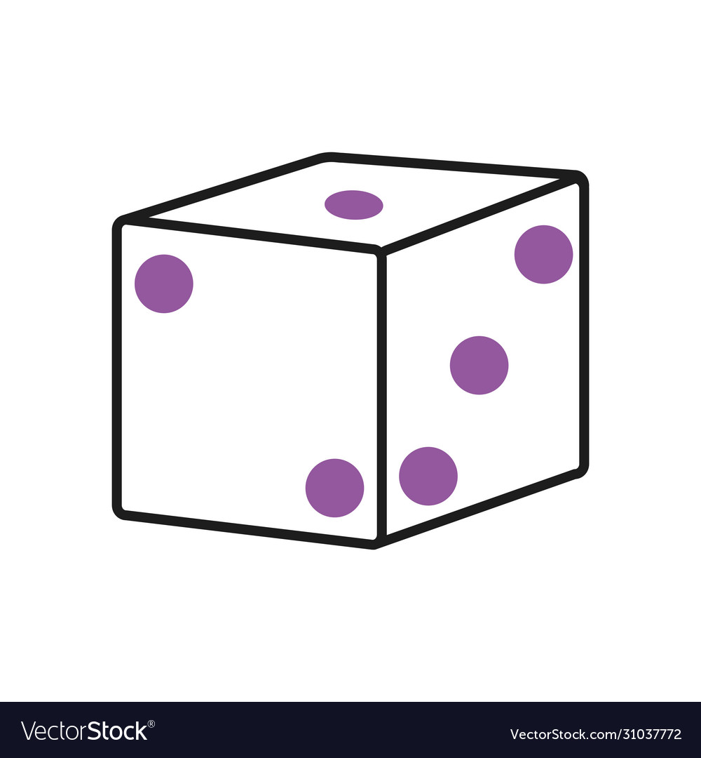 Dice icon half line color style