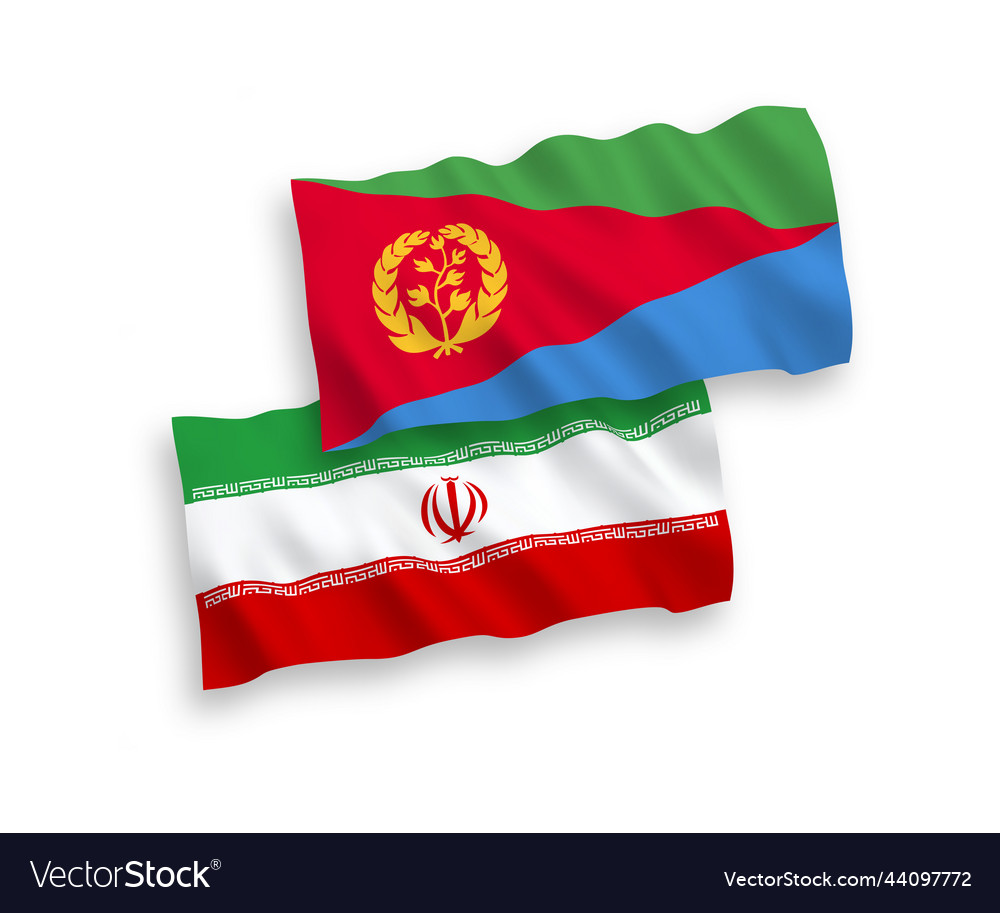 Eritrea and Iran Flags on White