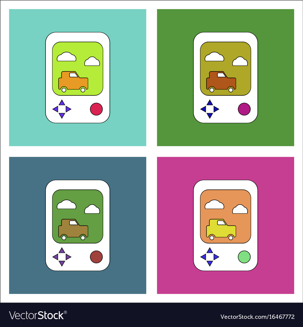 Flat icon design collection portable game