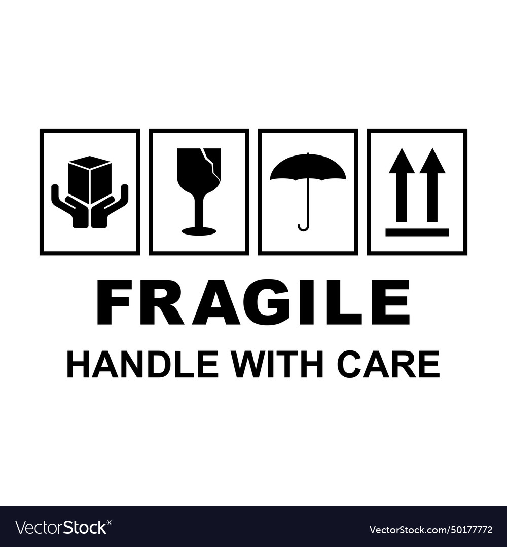 Fragile flat icon Vector Image Fragile flat icon