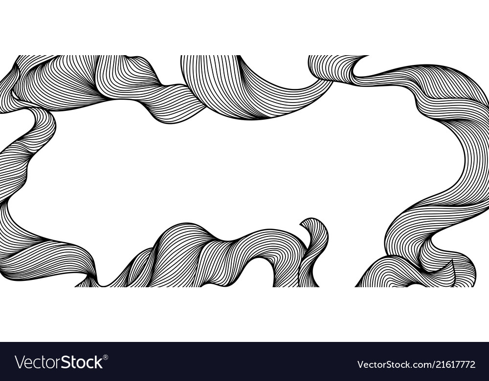 Frame with wave line curls