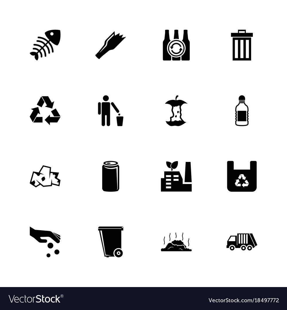Garbage - flat icons