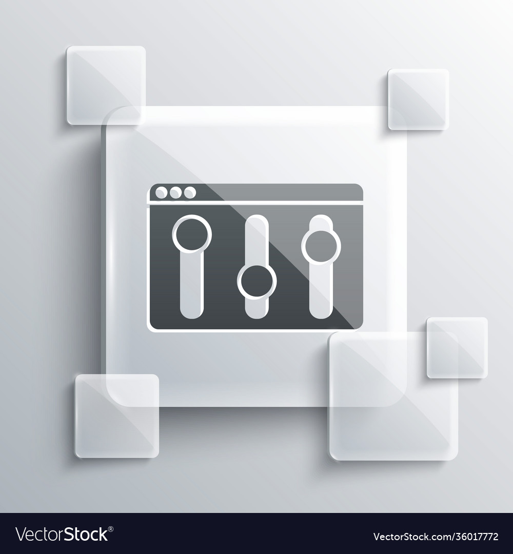 Grey browser setting icon isolated on Vector Image Grey browser setting icon isolated on