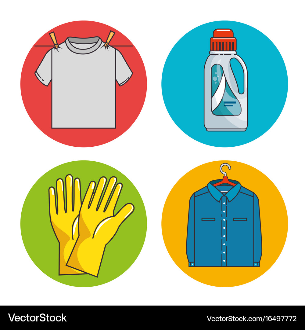 Laundry icon set Royalty Free Vector Image - VectorStock