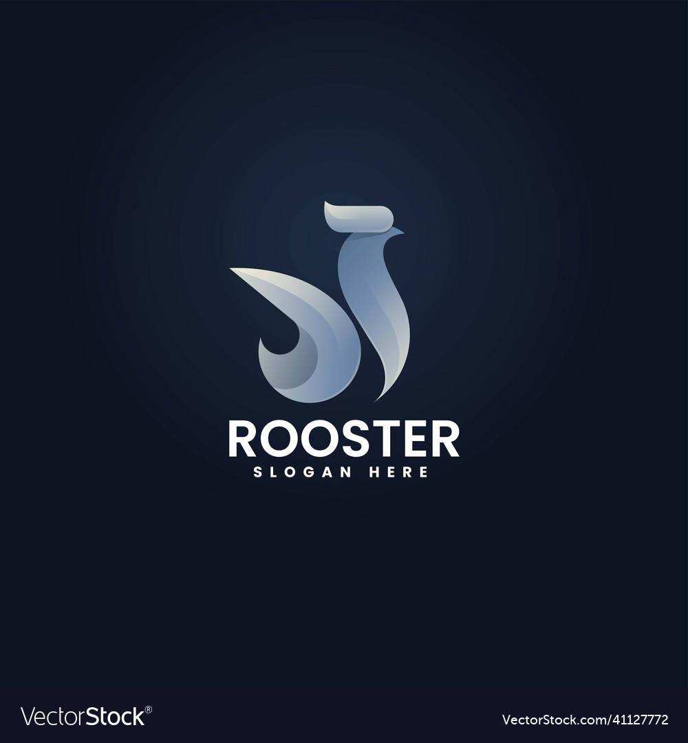 Logo rooster gradient colorful style