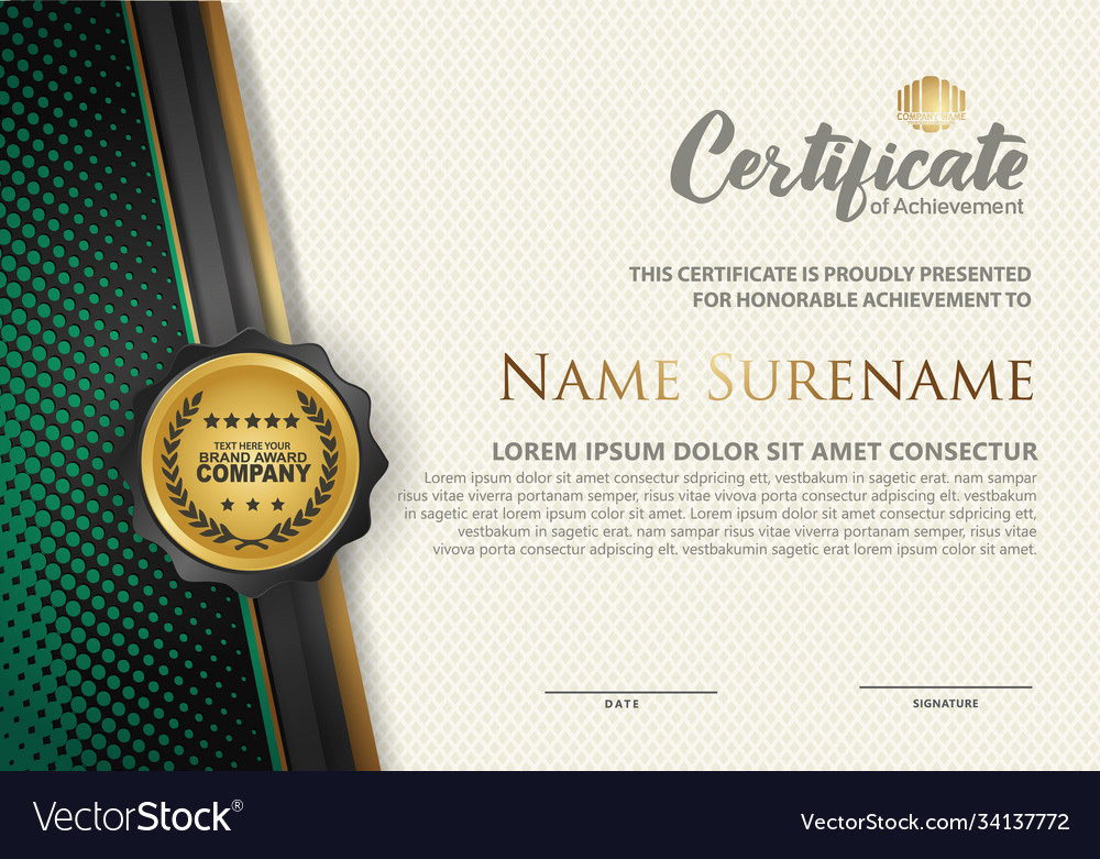 Modern certificate template with lines style Vector Image