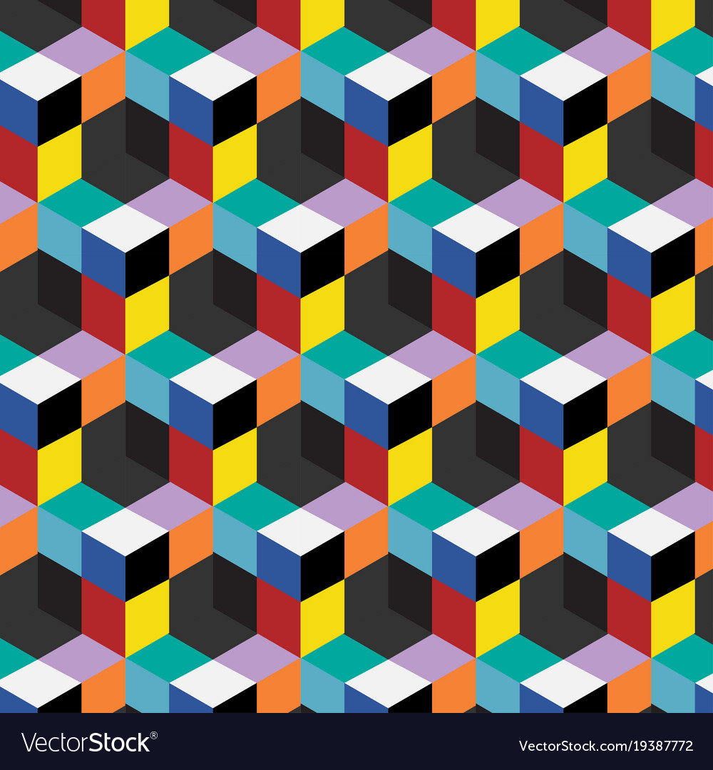 Seamless abstract cube pattern