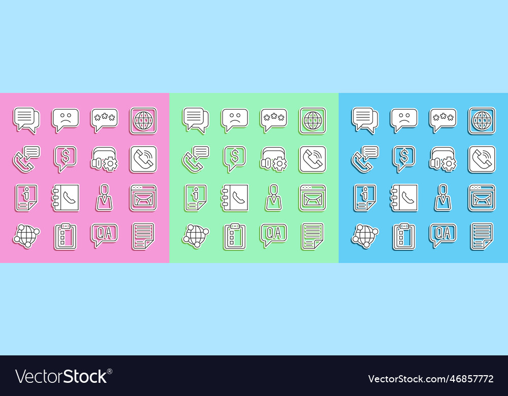 Set line file document mail and e-mail telephone vector image Set line file document mail and e-mail telephone