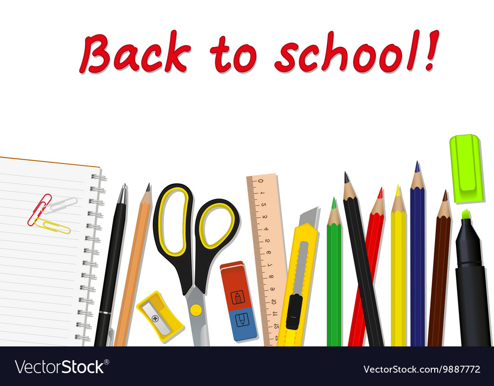 Set of school supplies Royalty Free Vector Image