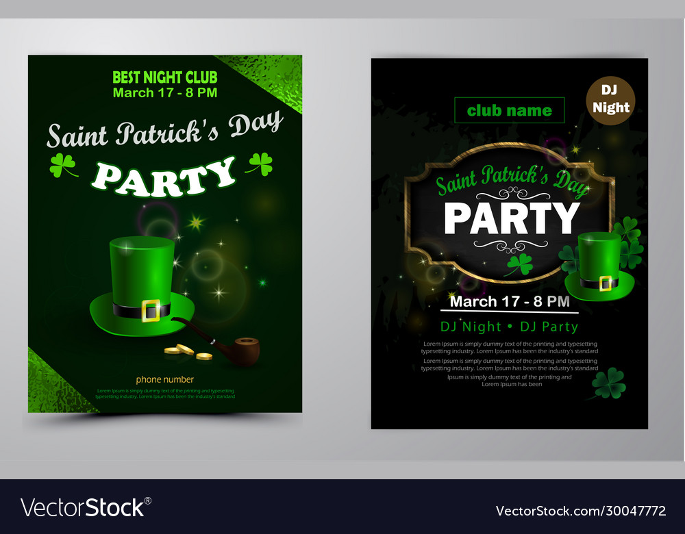 St patrick s day poster set