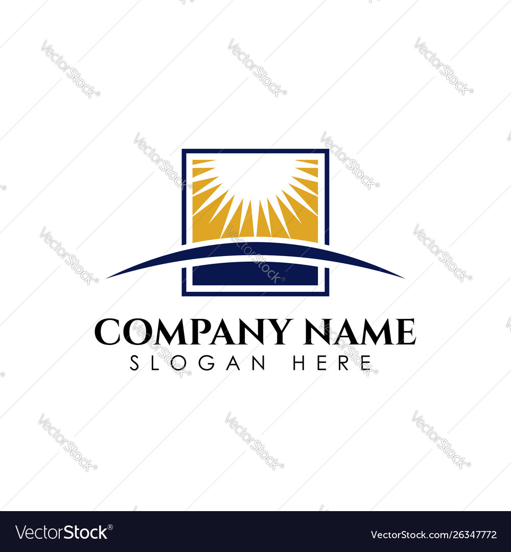 Sunrise logo designs template sun over horizon