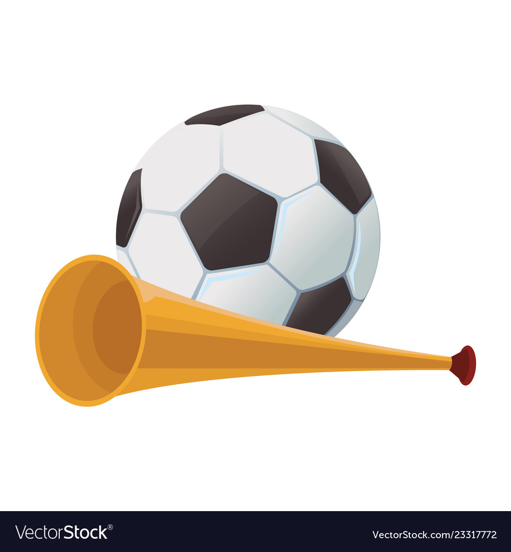 Vuvuzela trumpet and soccer ball