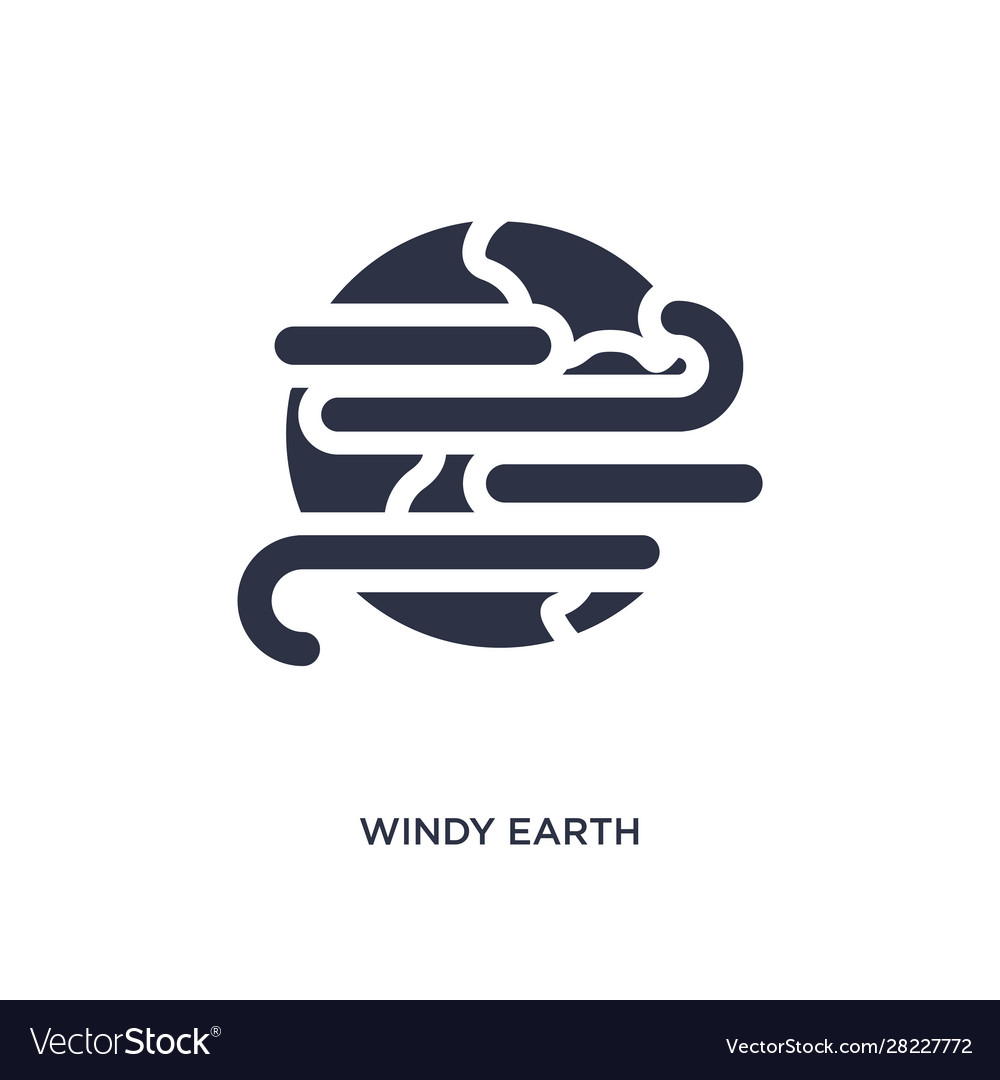 Windy Erdsymbol auf weißem Hintergrund einfach