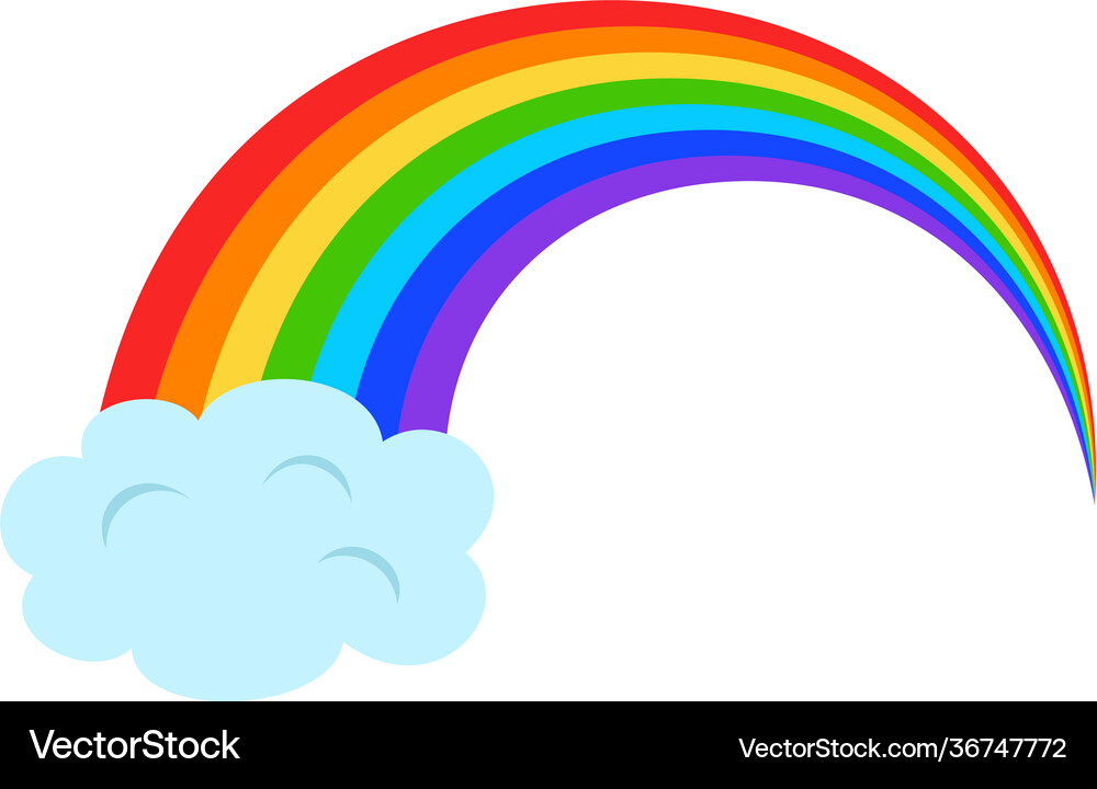 With rainbow and clouds on white background Vector Image