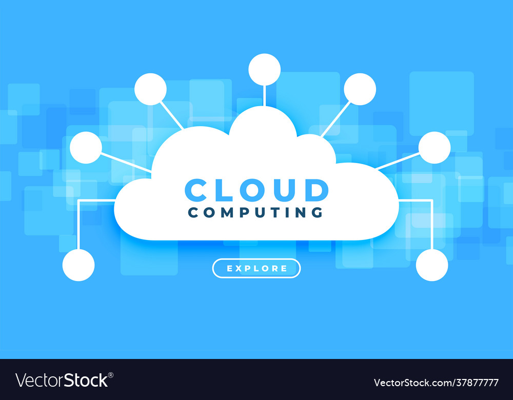 Cloud computing background with network points vector image Cloud computing background with network points