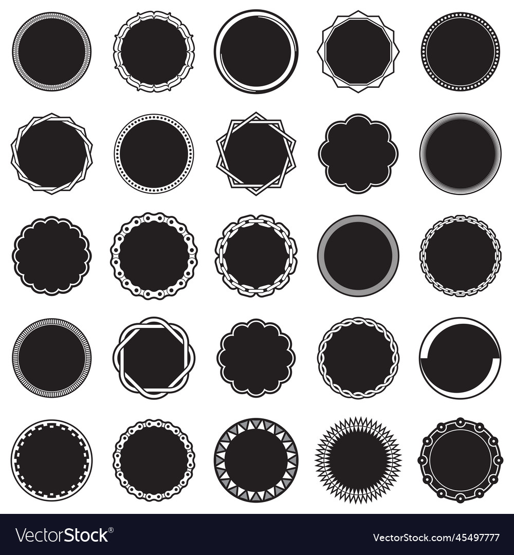Collection of round decorative border frames vector image Collection of round decorative border frames