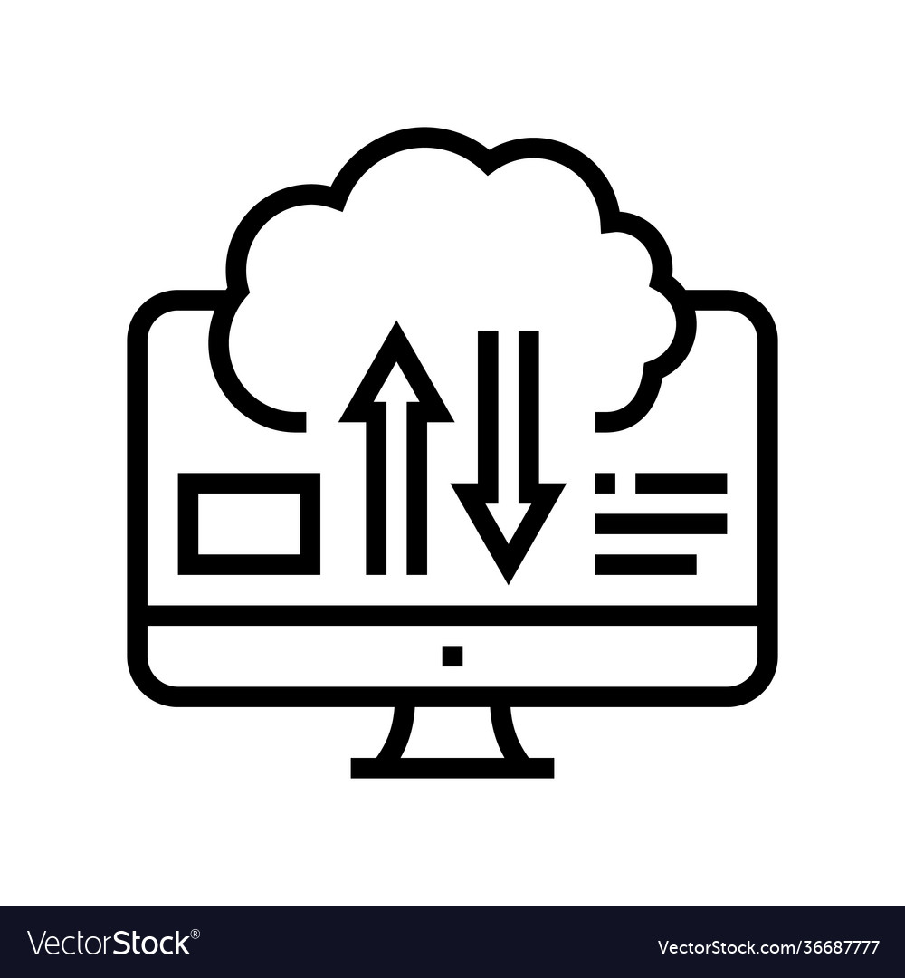 Download and upload from cloud digital processing Vector Image Download and upload from cloud digital processing