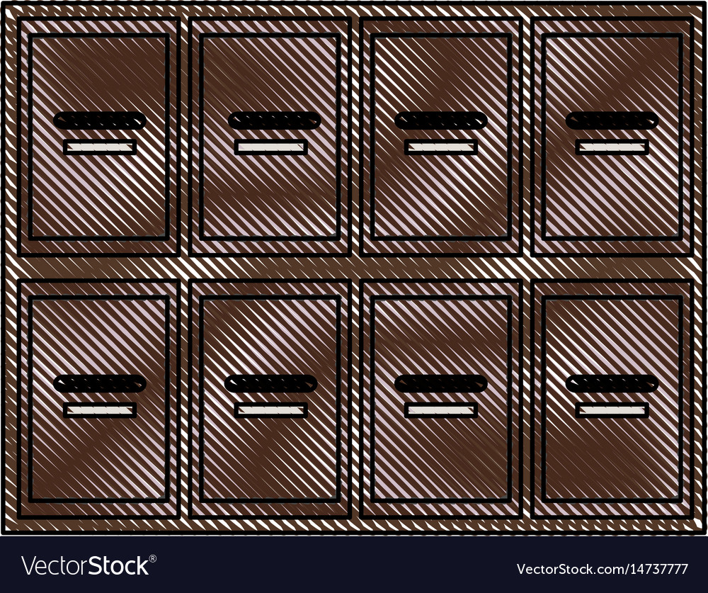 Zeichnen Schließfach Holz Postfächer Postbild