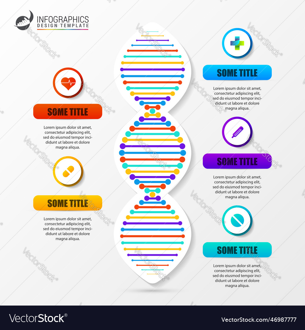 Infographic template with dna structure science