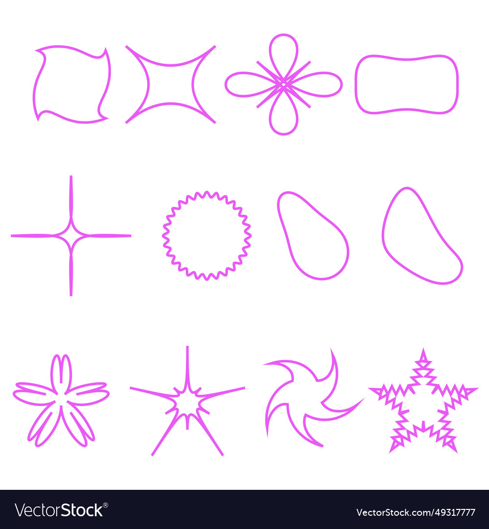 Linear form figures abstract vector image Linear form figures abstract
