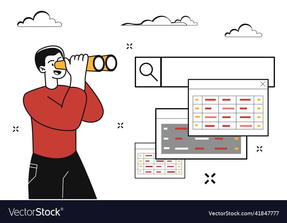 Man with binoculars vector image Man with binoculars