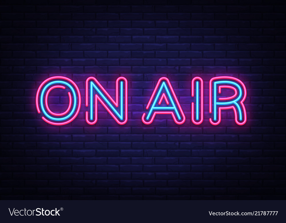 On Air Radio Neon Logo Vector. On Air Radio neon sign, design template,  modern trend design, night neon signboard, night bright advertising, light  banner, light art. Vector illustration Stock Vector