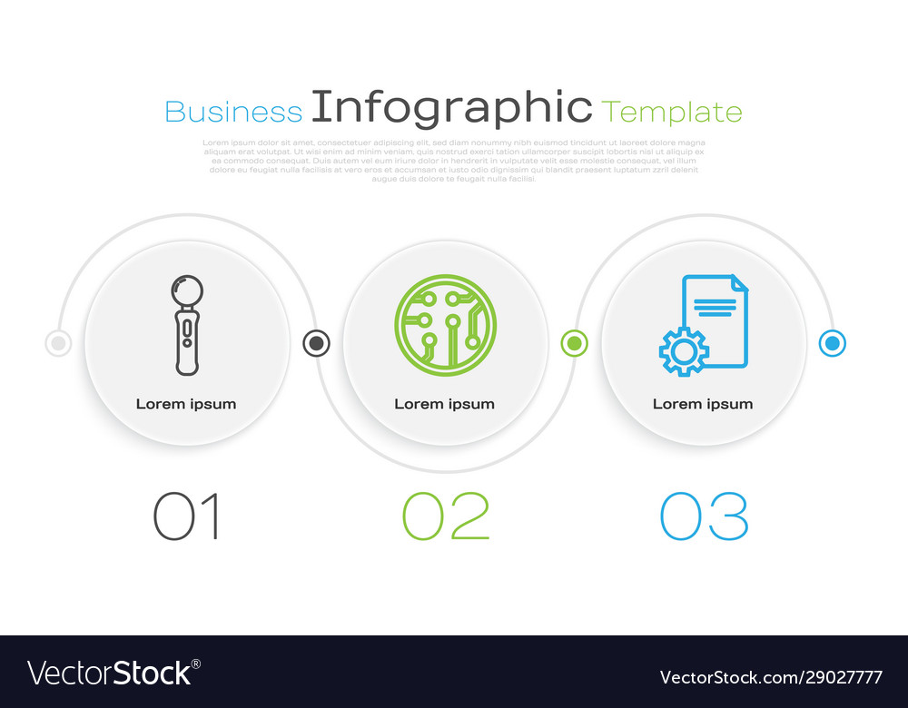 Set line gamepad processor and file document vector image Set line gamepad processor and file document