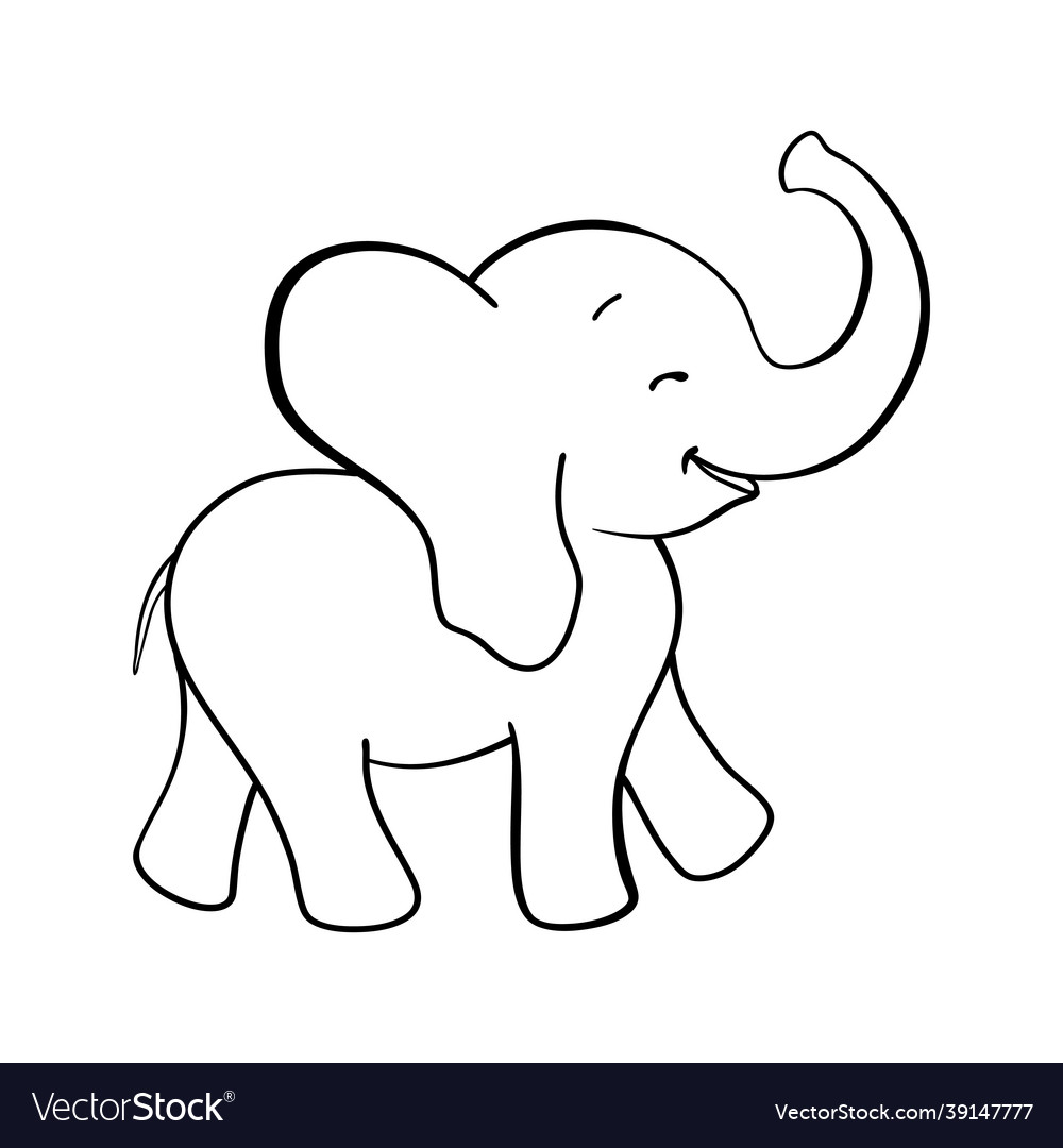 Sketch cartoon elephant Royalty Free Vector Image