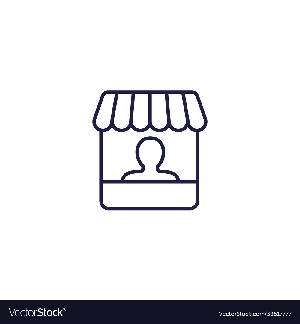 Vendor or seller line icon Royalty Free Vector Image