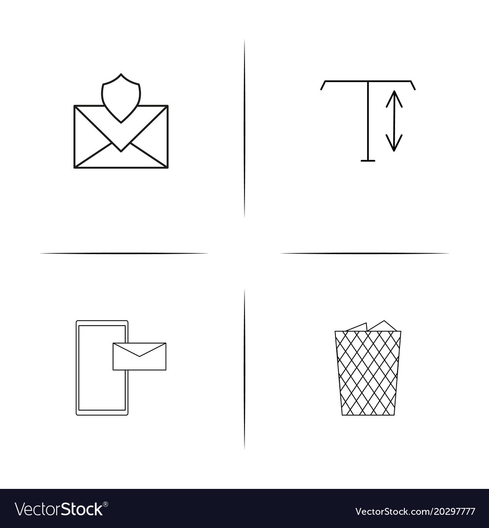 Web and text simple linear icon setsimple outline