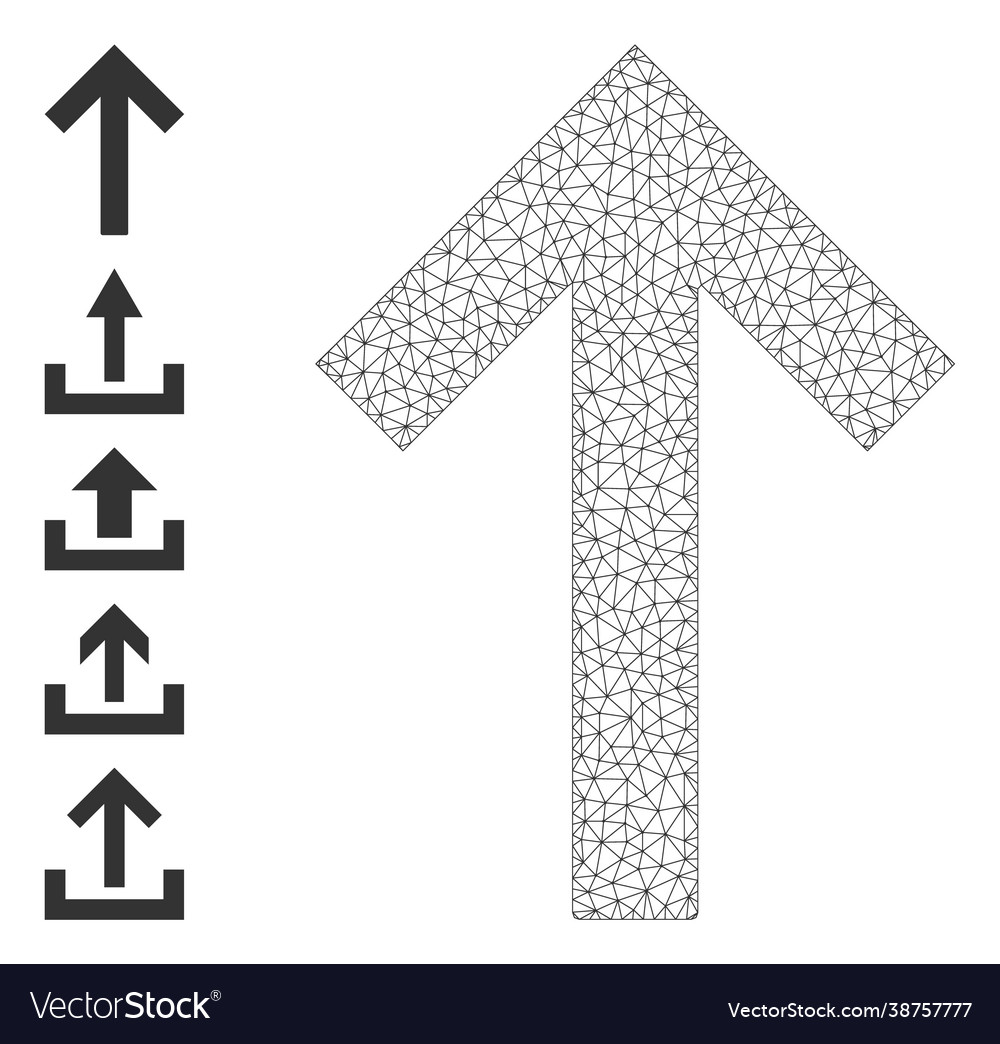 Web net up arrow icon with simple pictograms vector image Web net up arrow icon with simple pictograms