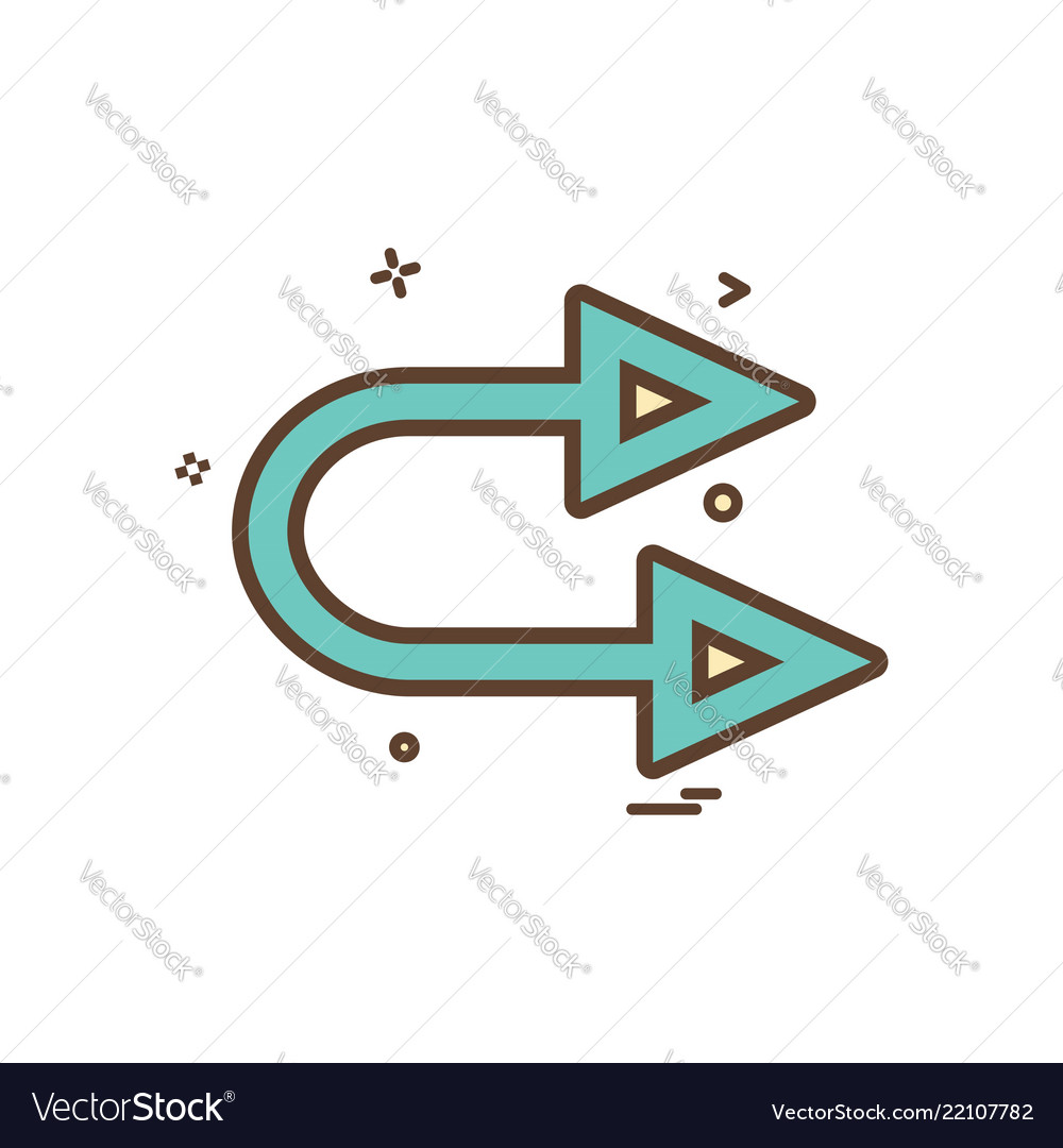 Arrow right same two way icon design vector image Arrow right same two way icon design