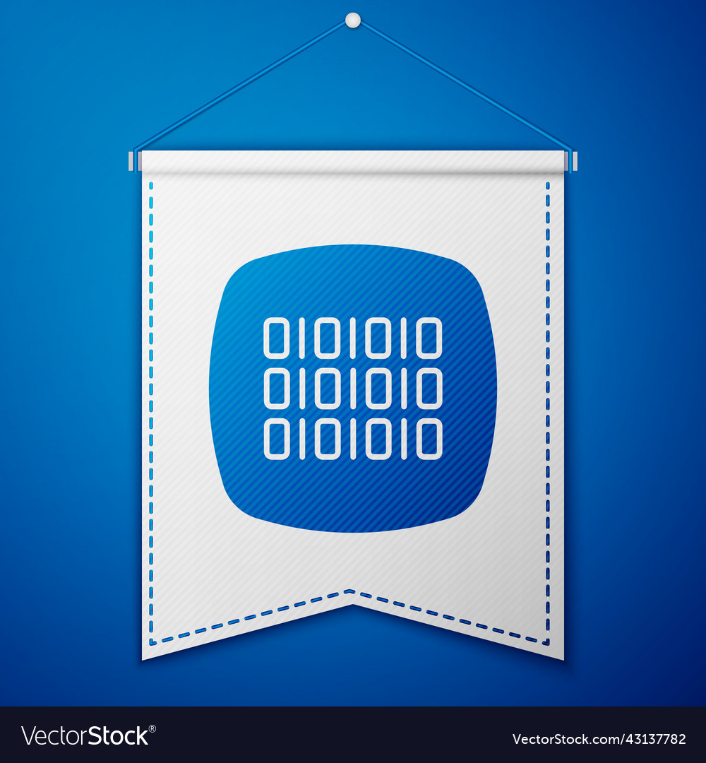 Blue binary code icon isolated on background vector image Blue binary code icon isolated on background