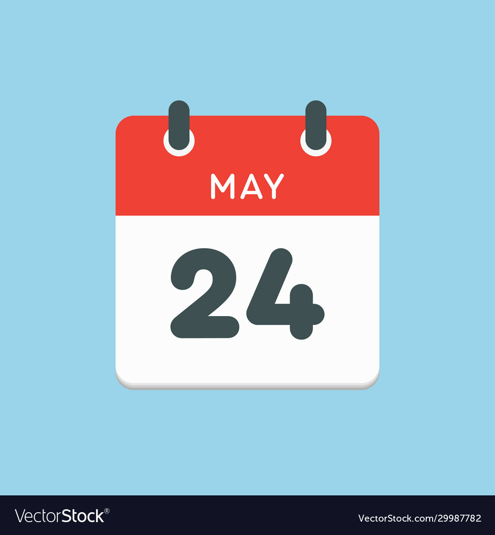 Calendar day 24 may days year Royalty Free Vector Image
