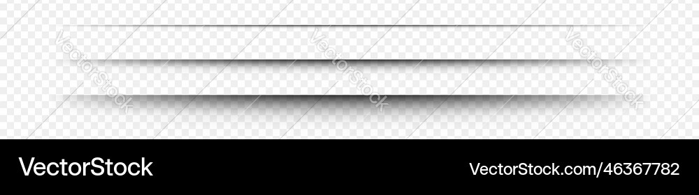 Collection of paper shadow effects horizontal Vector Image