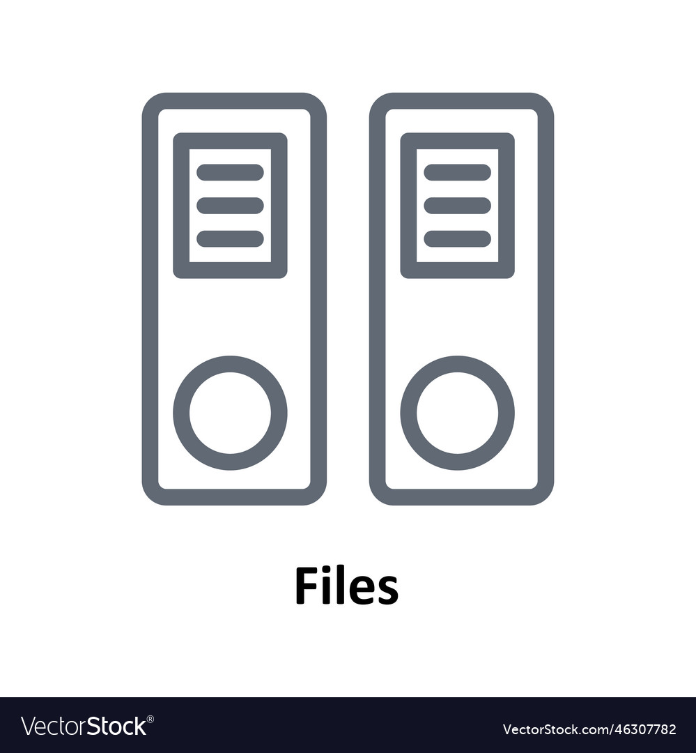Files outline icons simple stock illust
