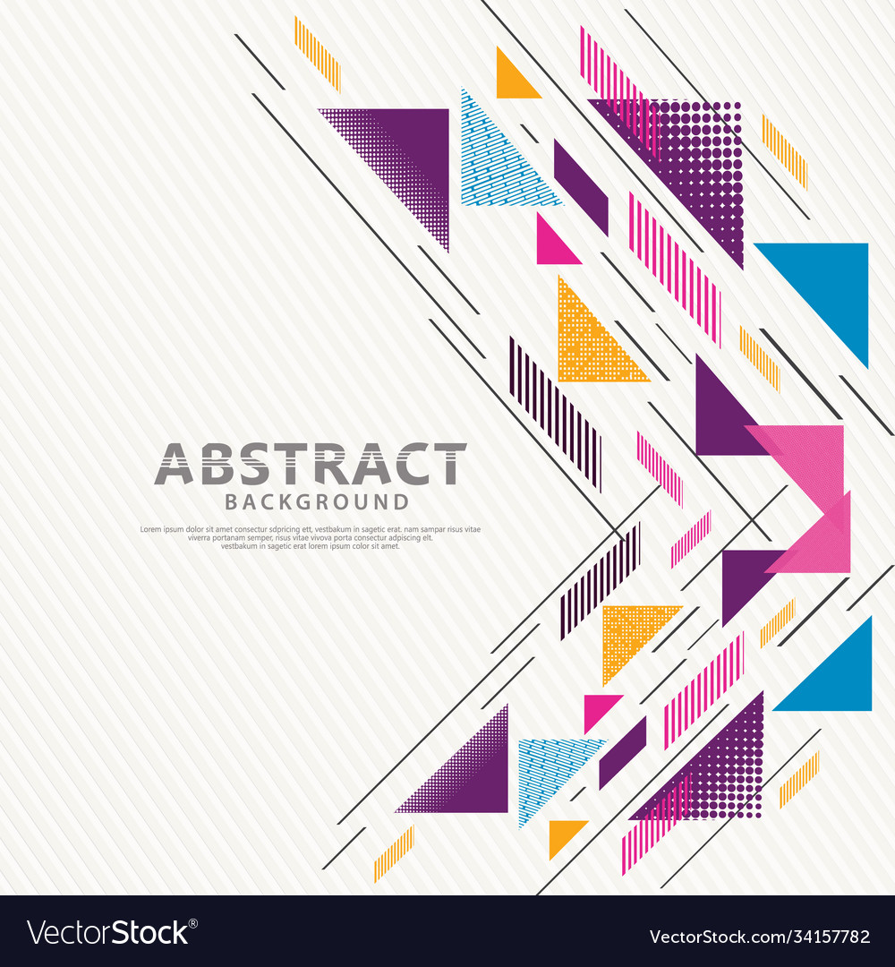 Futuristic and dynamic colorful triangle lines vector image Futuristic and dynamic colorful triangle lines