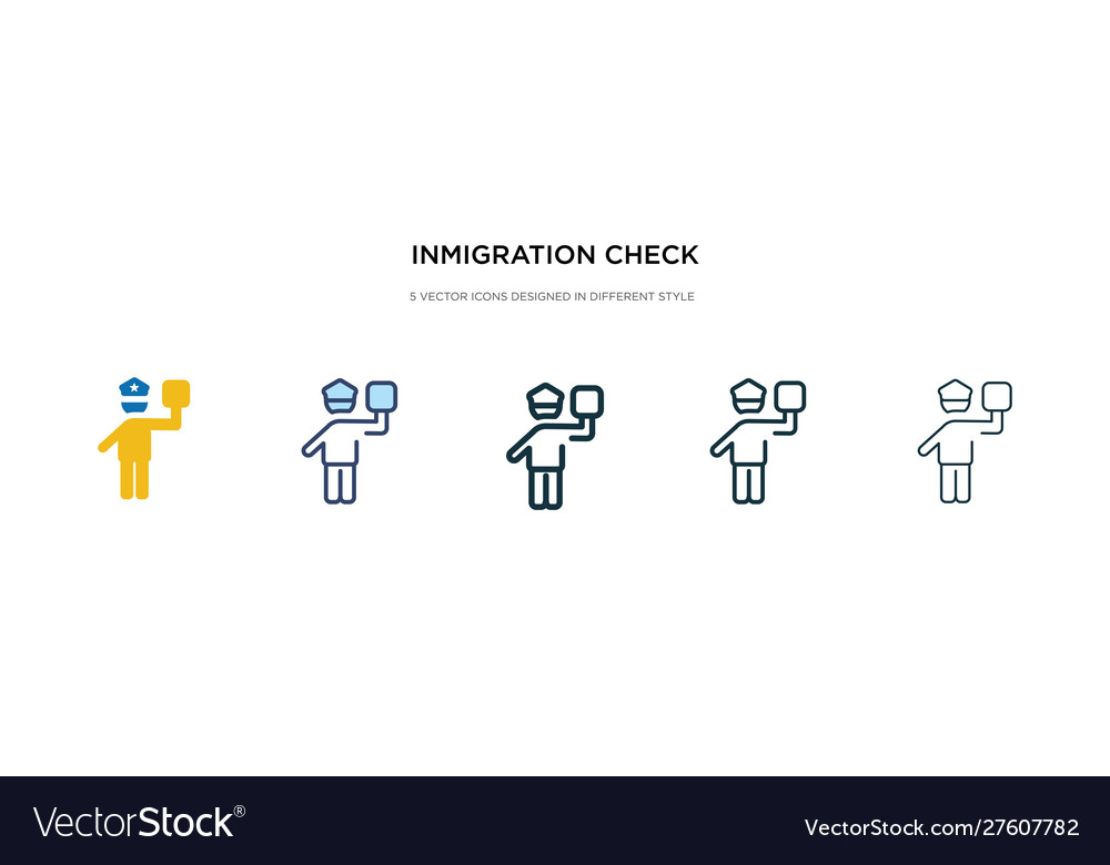 Inmigration check point icon in different style