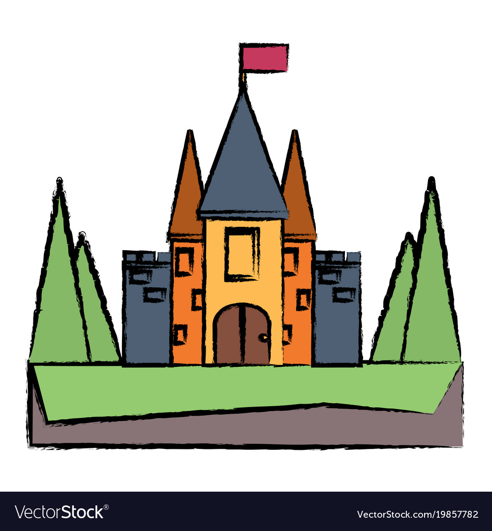 Medieval castle design Royalty Free Vector Image