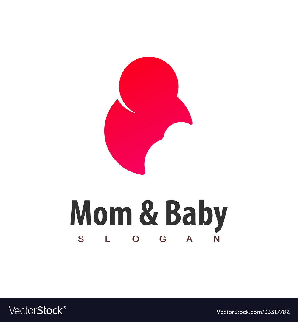 Mom and baby logo with hugging