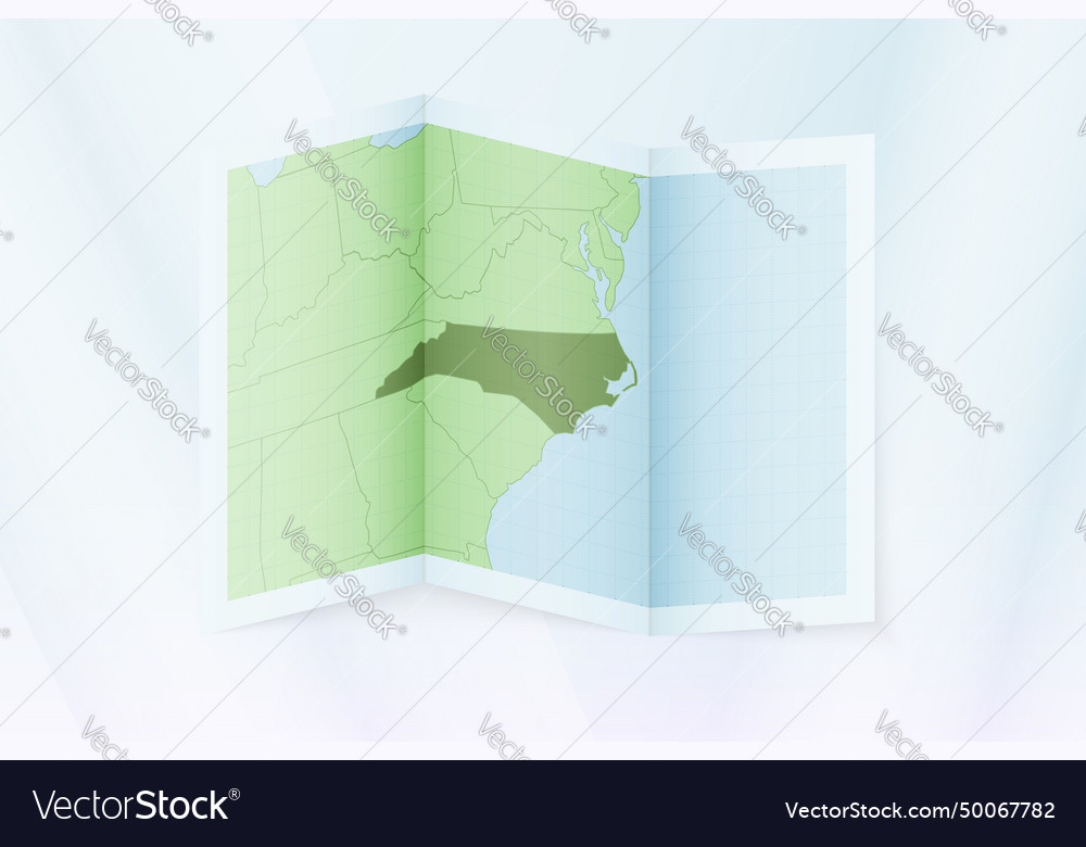 North carolina map folded paper